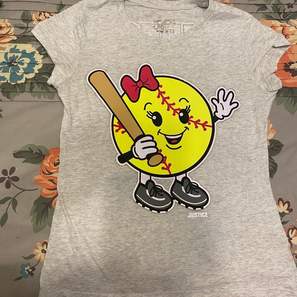Girls Justice softball Tee